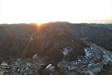 カルスト山荘展望台　岡山　夕日　観光　井倉峡