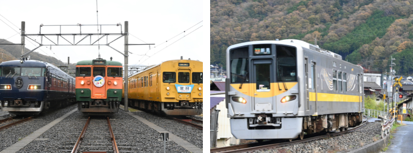 新見列車区では、森の芸術祭開催記念として列車展示会も開催されました。
